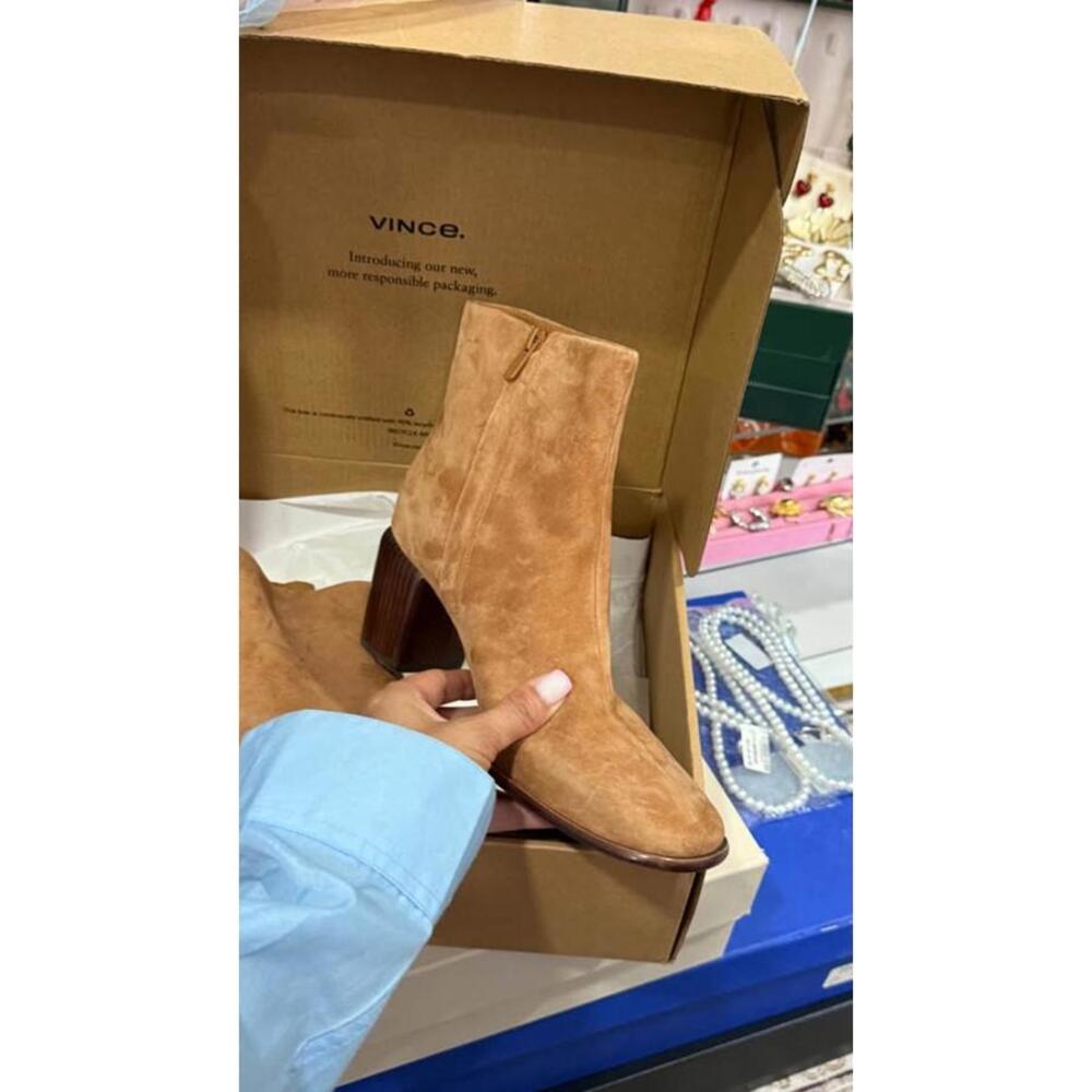 Vince Tan Suede Ankle Boots size 9